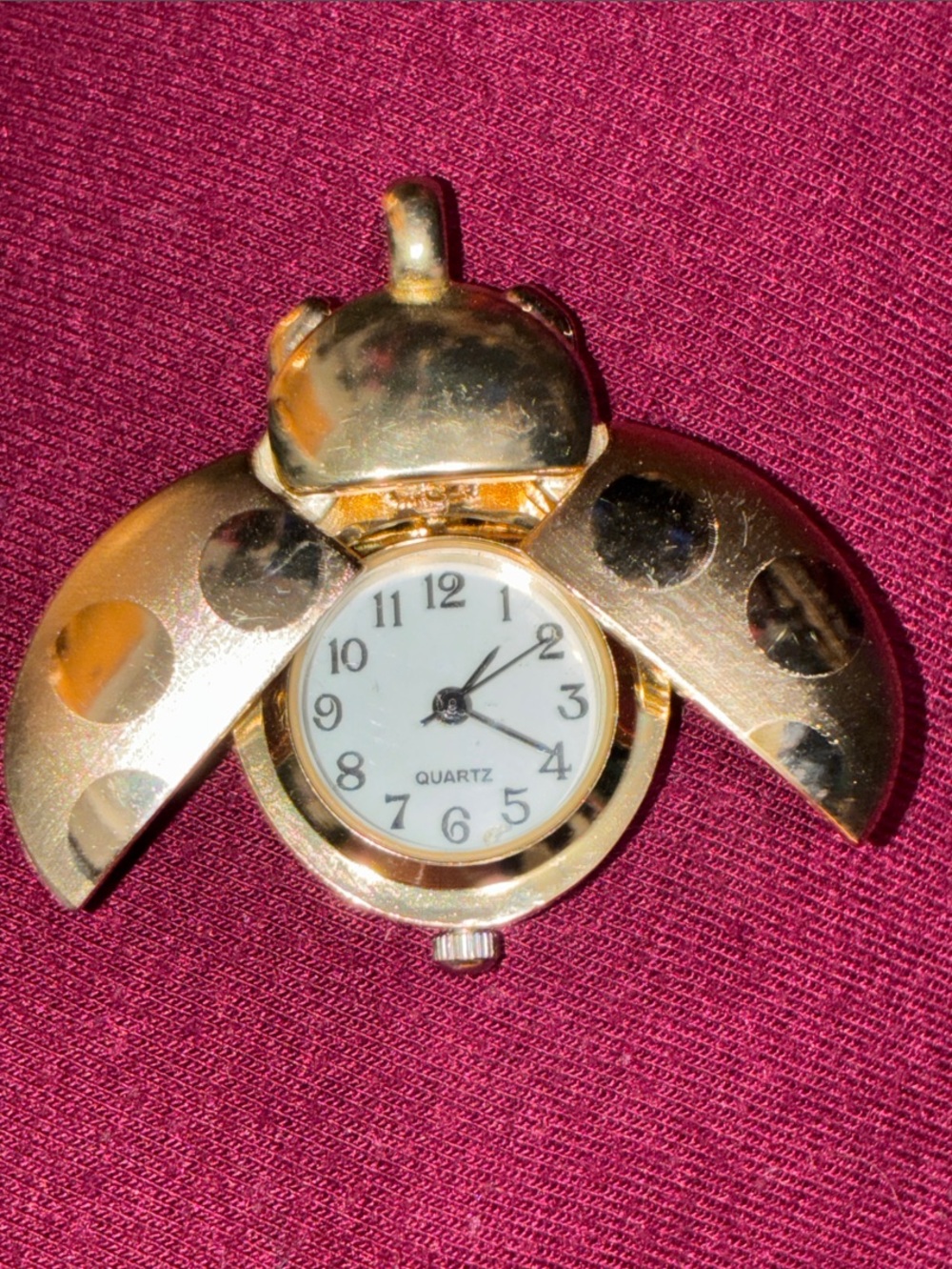 Gold Ladybug Pendant Watch for Necklace – Women's Quartz Locket